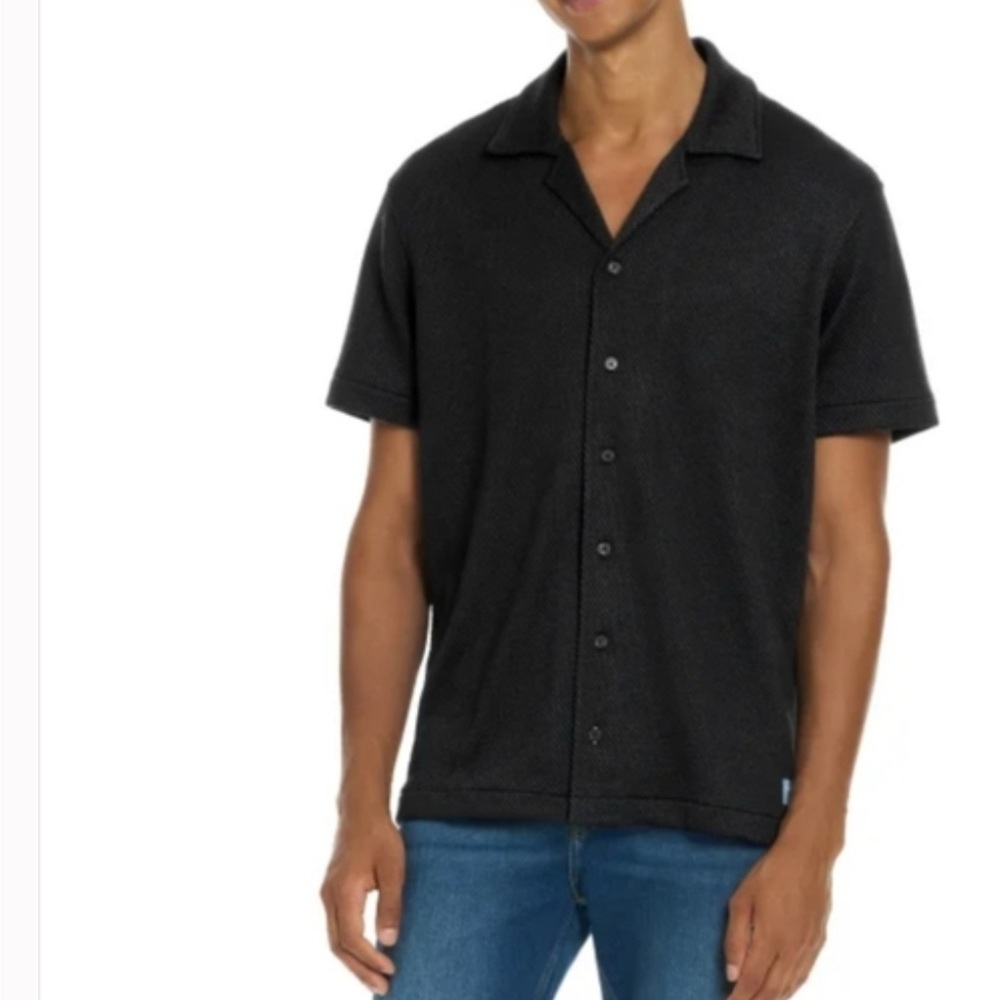 Scotch and Soda Black Short Sleeve Men's Shirt